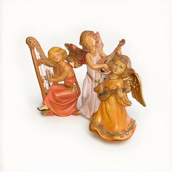 Lot Of 3 Vintage Angel Figurines Fontanini Depose Italy 161 366 362 - Picture 1 of 12